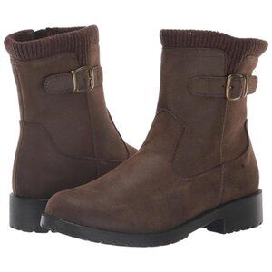 Easy Street Women's Sunisa Block Heel Ankle Boots Bootie Size 6 Wide, BROWN